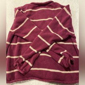 christopher & banks : red & white striped sweater, rolled cuffs